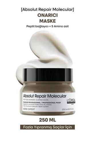 L'oreal Professionnel - Absolut Repair Molecular Tüm Yıpranmış Saçlar İçin Yoğun Onarıcı Maske 250 ml