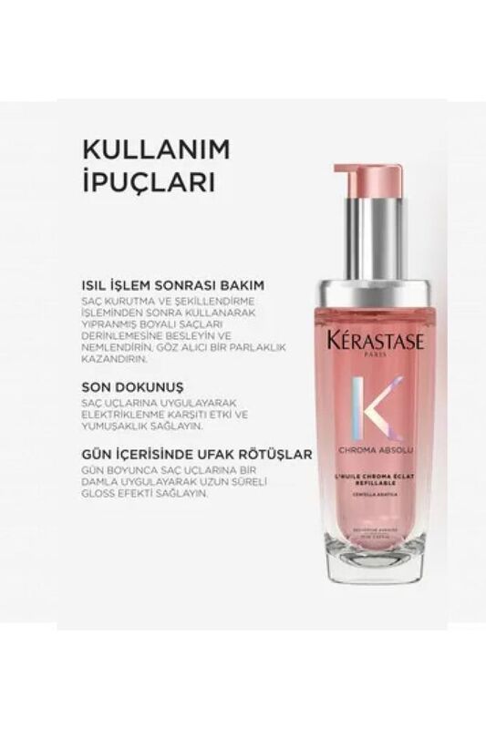 Kerastase Chroma Absolu L'huile Chroma Eclat Boyalı Saçlar Için Bakım Yağı 75 ml Yeniden Doldurulabilir - 2
