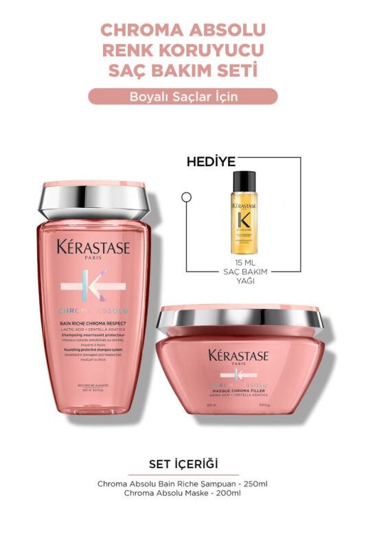 Chroma Absolu Renk Koruyucu Saç Bakım Seti - Şampuan & Maske - 1