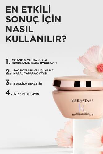 Gloss Absolu Kalın Telli Ve Elektriklenmeye Eğilimli Saçlar Için Nemlendiren Maske 200ml - 5