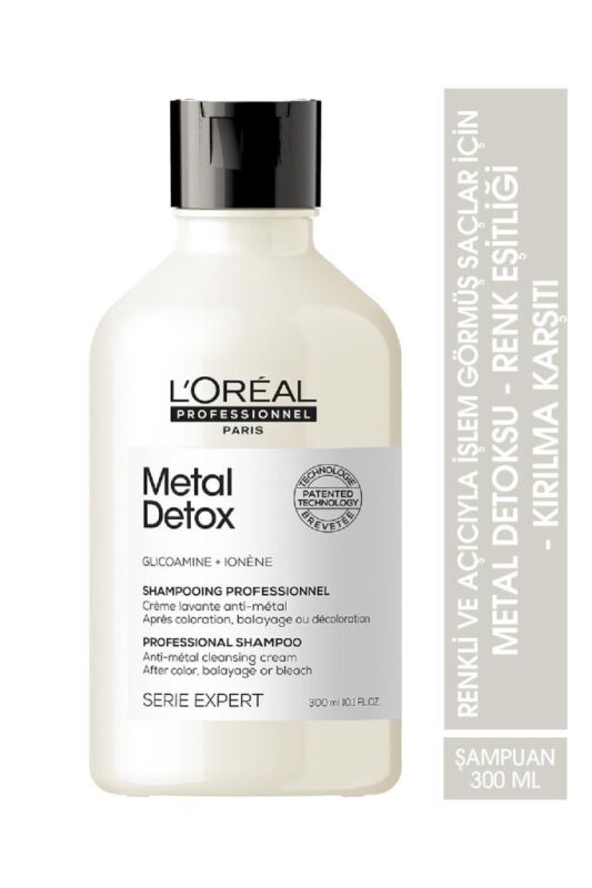 Serie Expert Metal Detox Renkli ve Açıcı ile İşlem Görmüş Saçlar İçin Metal Karşıtı Şampuan 300ml - 1