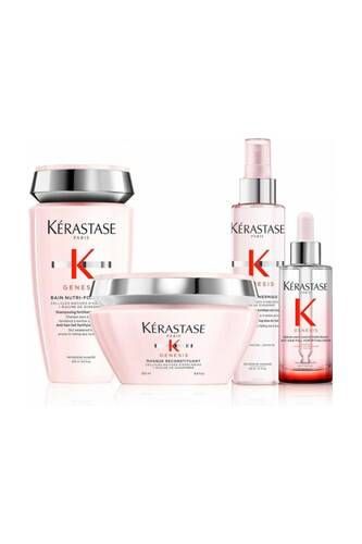Kerastase - Genesis Dökülme Önleyici Şampuan 250 ml + Maske 200ML +Thermique Sprey 150 Ml+Fortifiant Serum 90 ml