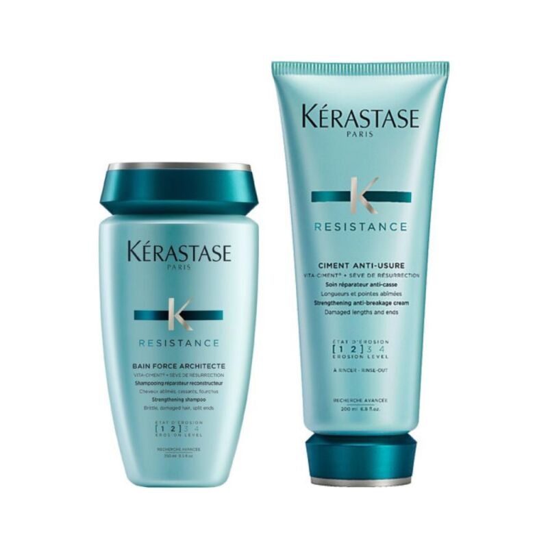 Kerastase Resistance Ciment Anti Usure Saç Kremi 200 ml + Resistance Bain De Force Architecte Şampuan 250 ml - 1