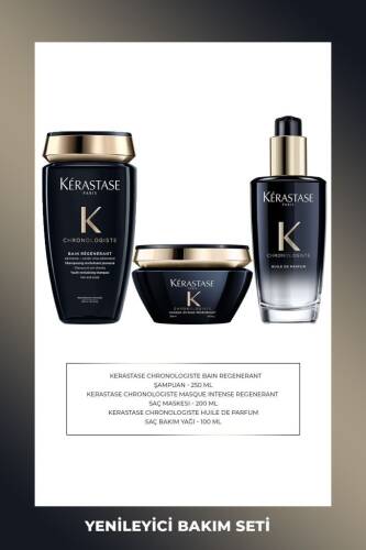 Chronologiste Bain 250 ml & Yenileyici Saç Maskesi 200 ml & Saç Bakım Yağı 100 ml