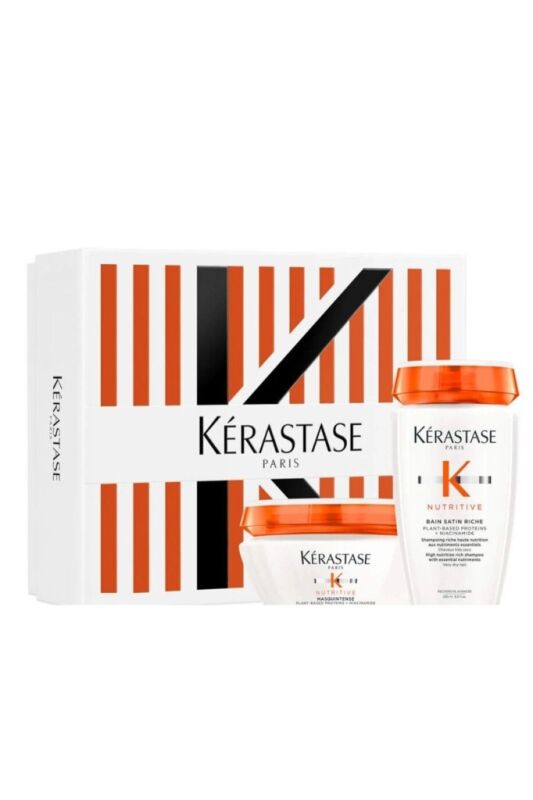 Nutritive Kuru Saçlar İçin İkili Set Bain Satin Riche Şampuan 250ml Masquintense Saç Maskesi 200ml - 1