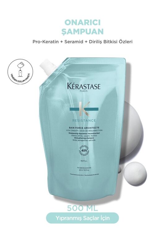 Resistance Bain Force Architecte Zayıf Ve Yıpranmış Saçlar Için Onarıcı Şampuan 500 ml