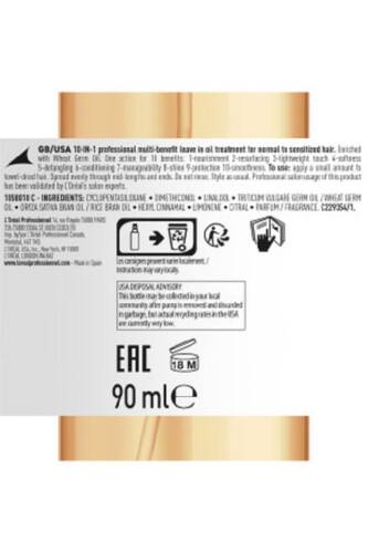 Serie Expert Absolut Repair 10 in 1 Yıpranmış Saçlar için 10 Etkili Mucize Bakım Spreyi 90 ml - 8