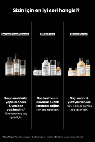 Serie Expert Absolut Repair Molecular Tüm Yıpranmış Saçlar İçin Durulanmayan Maske 100 ml - 6
