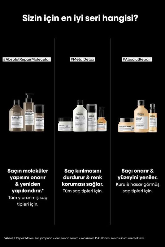 Serie Expert Absolut Repair Molecular Tüm Yıpranmış Saçlar İçin Durulanmayan Maske 100 ml - 6